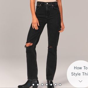 90s Ultra High Rise Straight Jeans Black